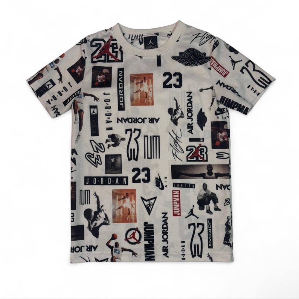 Jordan White T-Shirt with Black Graphics